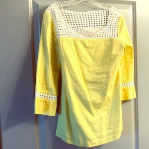 Lilly Pulitzer yellow bees knees lemon tunic